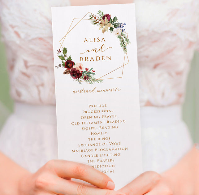 Free printable wedding program template